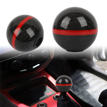 Load image into Gallery viewer, Brand New Universal Real Carbon Fiber Ball Manual MT Gear Shift Shifter Knob W/Red Stripe