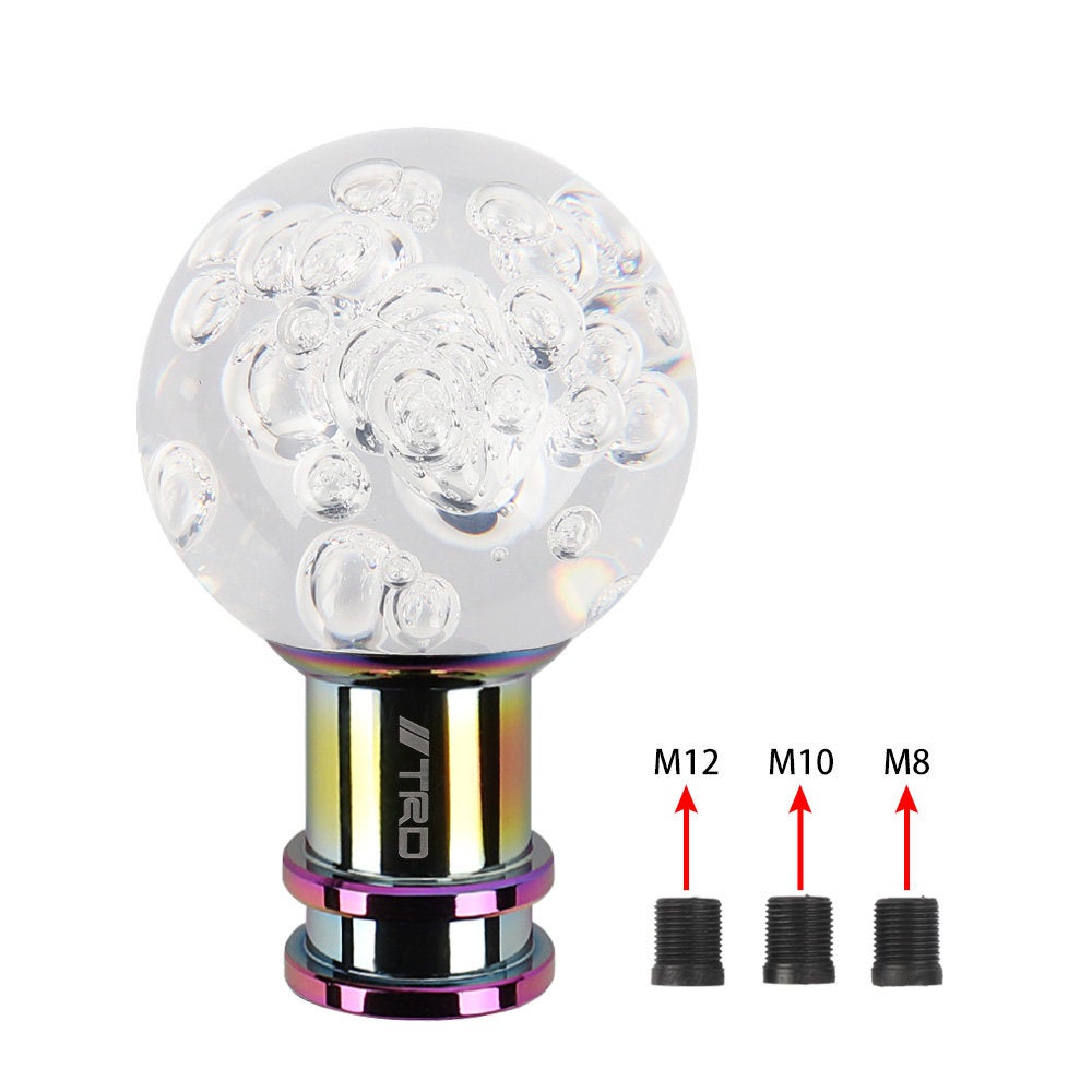 Brand New Universal Jdm Round Ball Crystal Clear Bubble Manual Car Racing Gear Shift Knob Shifter M12 M10 M8