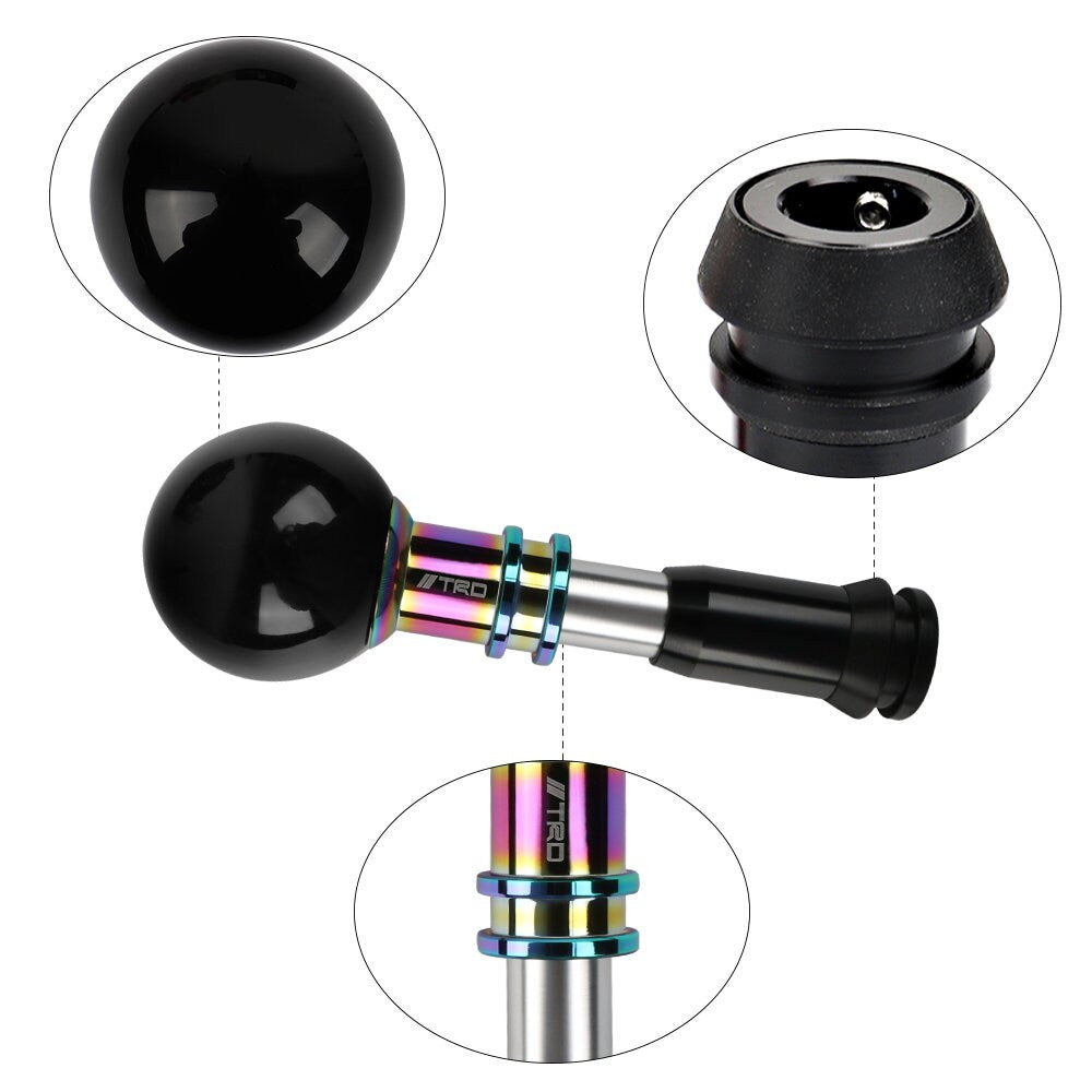 Brand New Universal Jdm TRD Round Ball Black Automatic Car Racing Gear Shift Knob Shifter M12 M10 M8