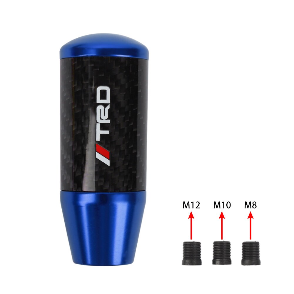 Brand New Universal TRD Blue Carbon Fiber Manual Gear Stick Shift Knob Lever Shifter M12 M10 M8