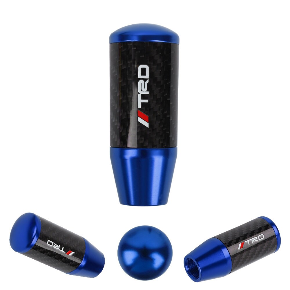 Brand New Universal TRD Blue Carbon Fiber Manual Gear Stick Shift Knob Lever Shifter M12 M10 M8