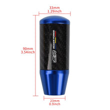 Load image into Gallery viewer, Brand New Universal Mugen Blue Carbon Fiber Manual Gear Stick Shift Knob Lever Shifter M12 M10 M8