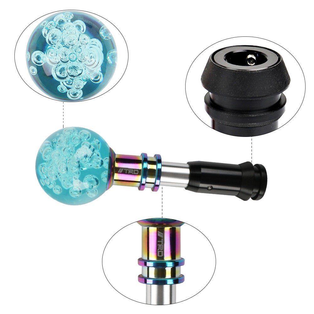 Brand New Universal Jdm TRD Round Ball Green Crystal Bubble Automatic Car Racing Gear Shift Knob Shifter M12 M10 M8