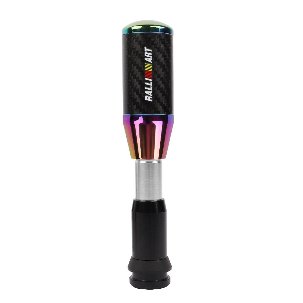 Brand New Universal Ralliart Neo-Chrome Carbon Fiber Automatic Gear Shift Knob Shifter Lever Head