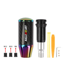 Load image into Gallery viewer, Brand New Universal Ralliart Neo-Chrome Carbon Fiber Automatic Gear Shift Knob Shifter Lever Head