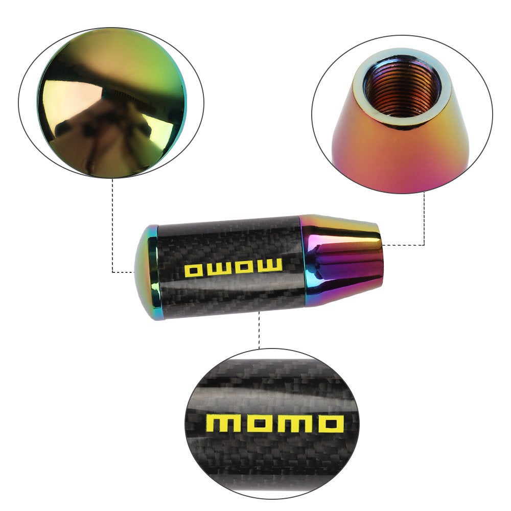 Brand New Universal Momo Neo-Chrome Carbon Fiber Manual Gear Stick Shift Knob Lever Shifter M12 M10 M8