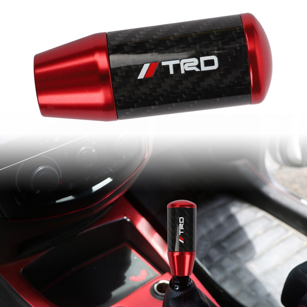 Brand New Universal TRD Red Carbon Fiber Manual Gear Stick Shift Knob Lever Shifter M12 M10 M8