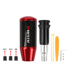 Load image into Gallery viewer, Brand New Universal Nismo Red Carbon Fiber Automatic Gear Shift Knob Shifter Lever Head