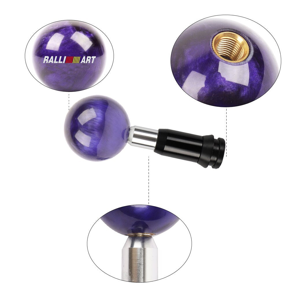 Brand New Universal Ralliart Pearl Purple Round Ball Shift Knob Automatic Car Gear Shifter