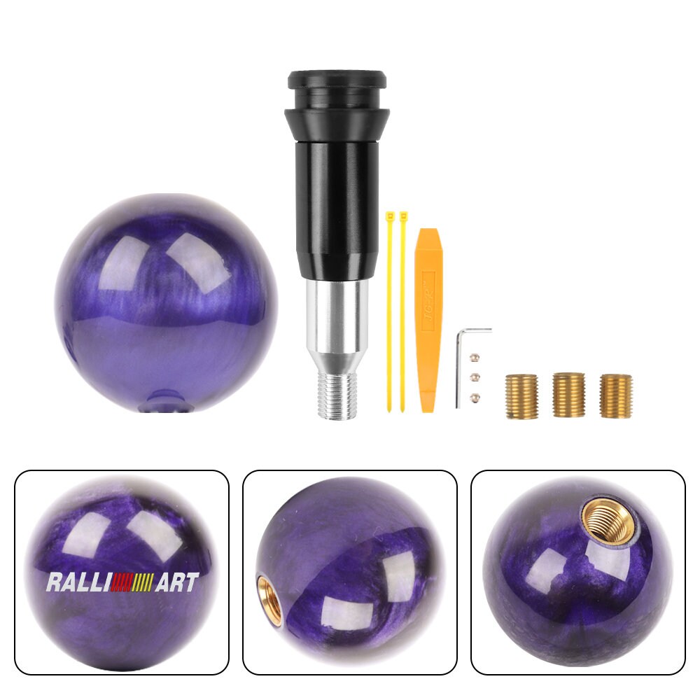 Brand New Universal Ralliart Pearl Purple Round Ball Shift Knob Automatic Car Gear Shifter