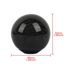 Load image into Gallery viewer, Brand New Car Gear Shift Knob Round Ball Shape Black Real Carbon Fiber Universal with Adapters