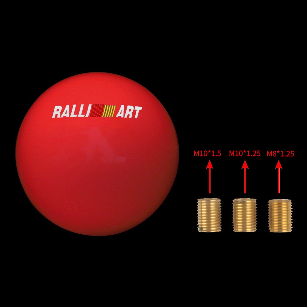 Brand New Jdm Ralliart Universal Glow In the Red Round Ball Shift Knob M8 M10 M12 Adapter