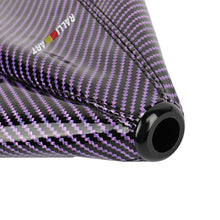 Load image into Gallery viewer, Brand New Universal Ralliart Carbon Fiber Purple Leather PVC Style Black Stitch Leather Gear Manual Shifter Shift Knob Boot