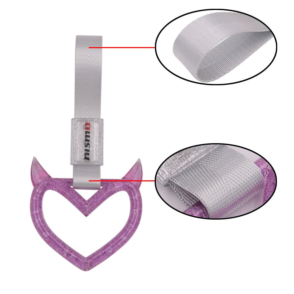 Brand New Devil Nismo Demon Heart Purple JDM TSURIKAWA Ring Subway Train Bus Handle Strap Charm Drift