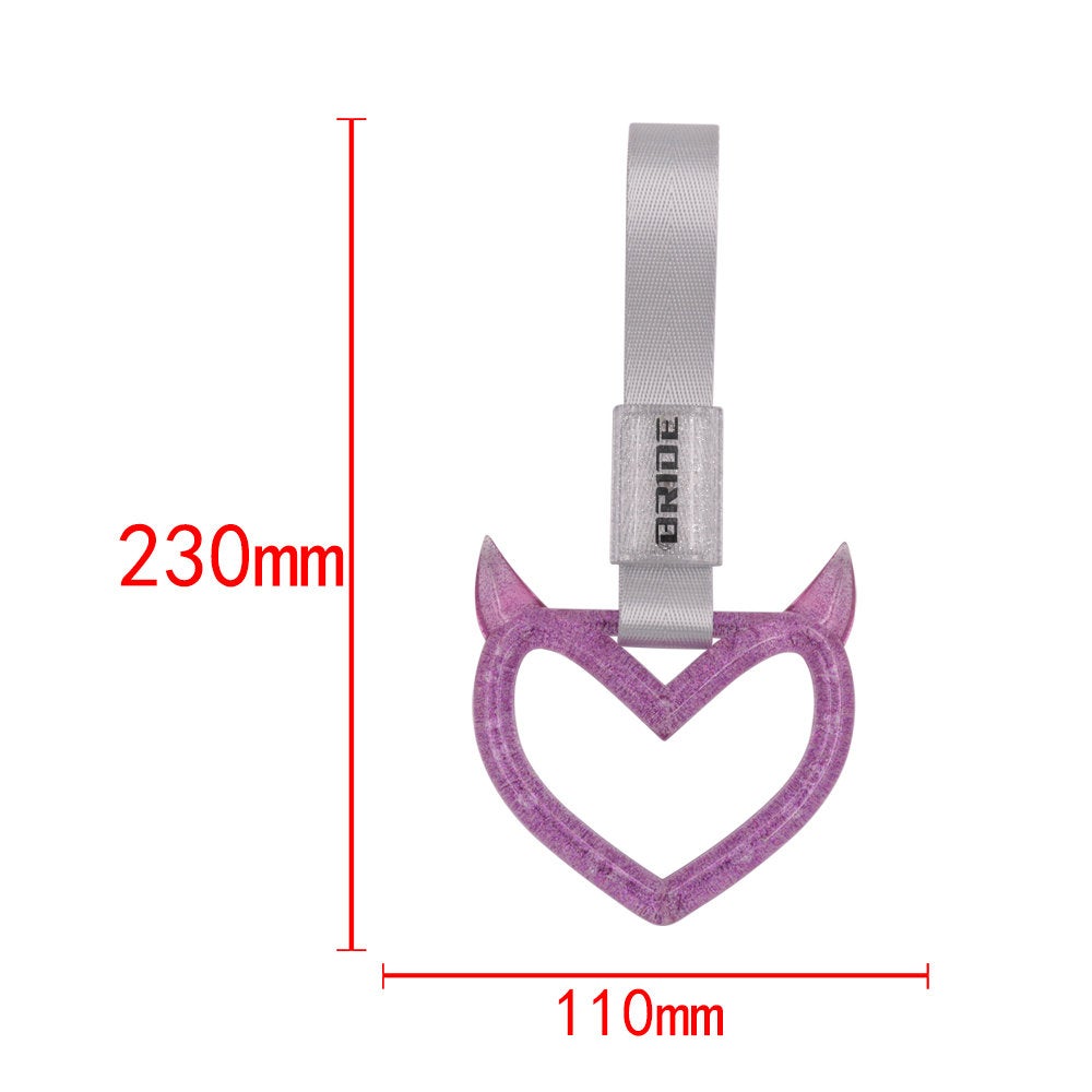 Brand New Devil Bride Demon Heart Purple JDM TSURIKAWA Ring Subway Train Bus Handle Strap Charm Drift