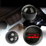 Brand New HKS Universal Real Carbon Fiber Ball Manual MT Gear Shift Shifter Knob W/Black Stripe