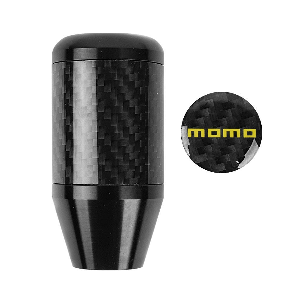 Brand New Universal Momo Black Real Carbon Fiber Racing Gear Stick Shift Knob For MT Manual M12 M10 M8