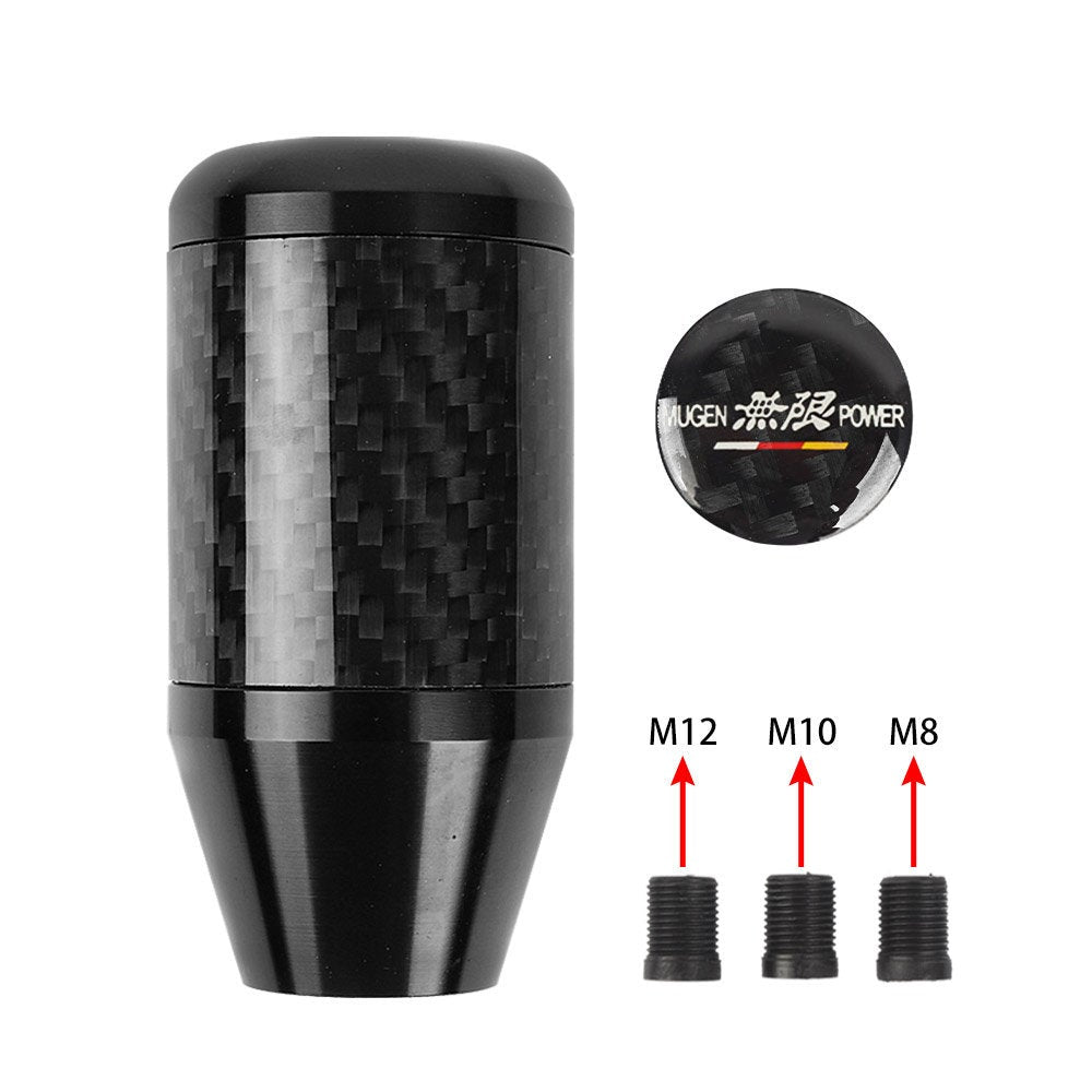 Brand New Universal Mugen Black Real Carbon Fiber Racing Gear Stick Shift Knob For MT Manual M12 M10 M8