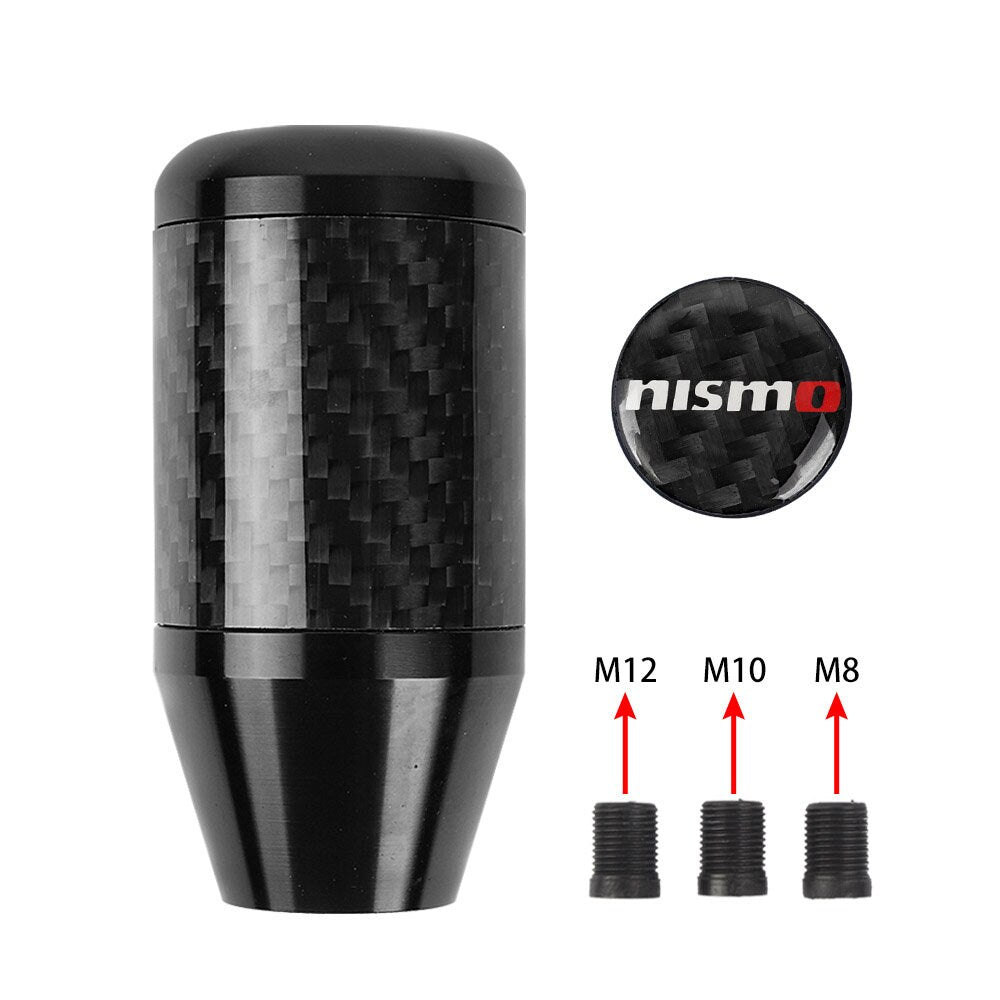 Brand New Universal Nismo Black Real Carbon Fiber Racing Gear Stick Shift Knob For MT Manual M12 M10 M8