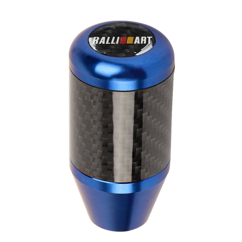 Brand New Universal Ralliart Blue Real Carbon Fiber Racing Gear Stick Shift Knob For MT Manual M12 M10 M8