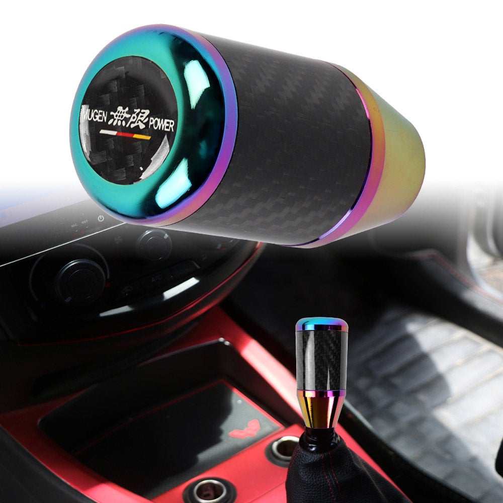 Brand New Universal Mugen Neo-Chrome Real Carbon Fiber Racing Gear Stick Shift Knob For MT Manual M12 M10 M8