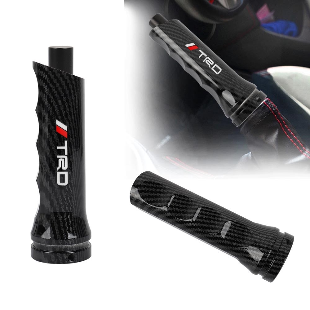 Brand New 1PCS TRD Carbon Fiber Look Style Car Handle Hand Brake Sleeve Universal Fitment Cover