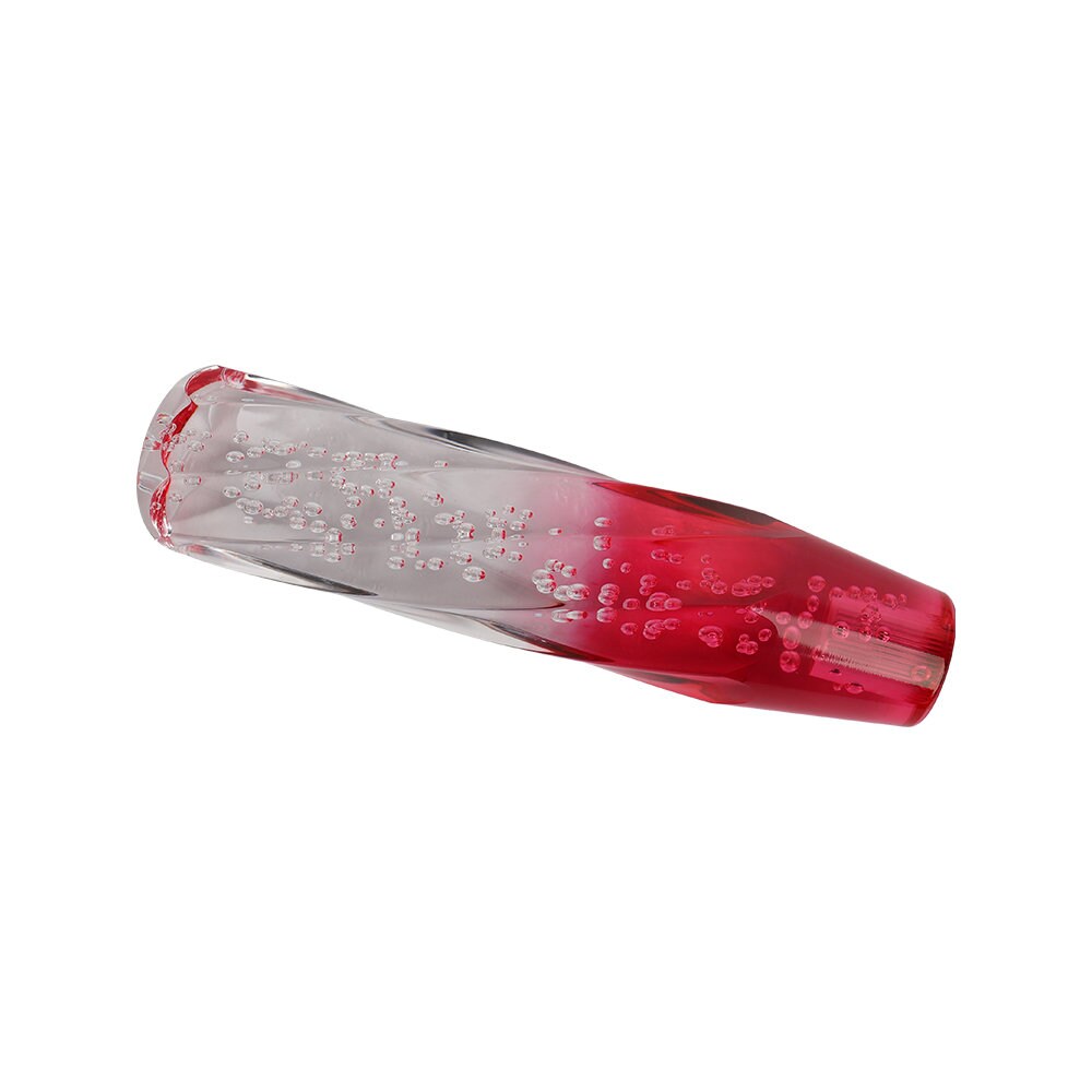 Brand New Universal 20CM VIP 200mm Transparent Manual Clear / Red Twist Crystal Bubble Racing Gear Shift Knob