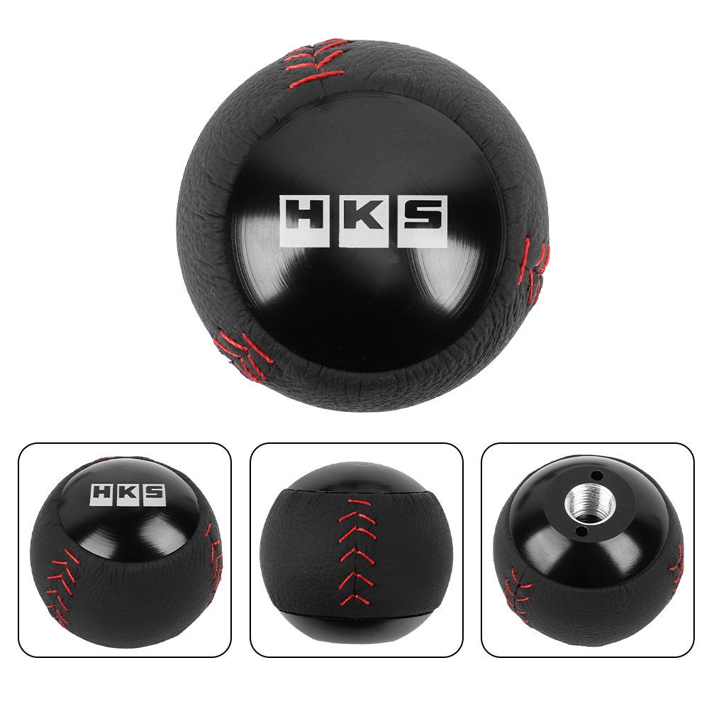 Brand New HKS Leather Black Round Ball Shift Knob Manual Car Racing Gear Shifter M12x1.25