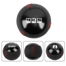 Load image into Gallery viewer, Brand New HKS Leather Black Round Ball Shift Knob Manual Car Racing Gear Shifter M12x1.25