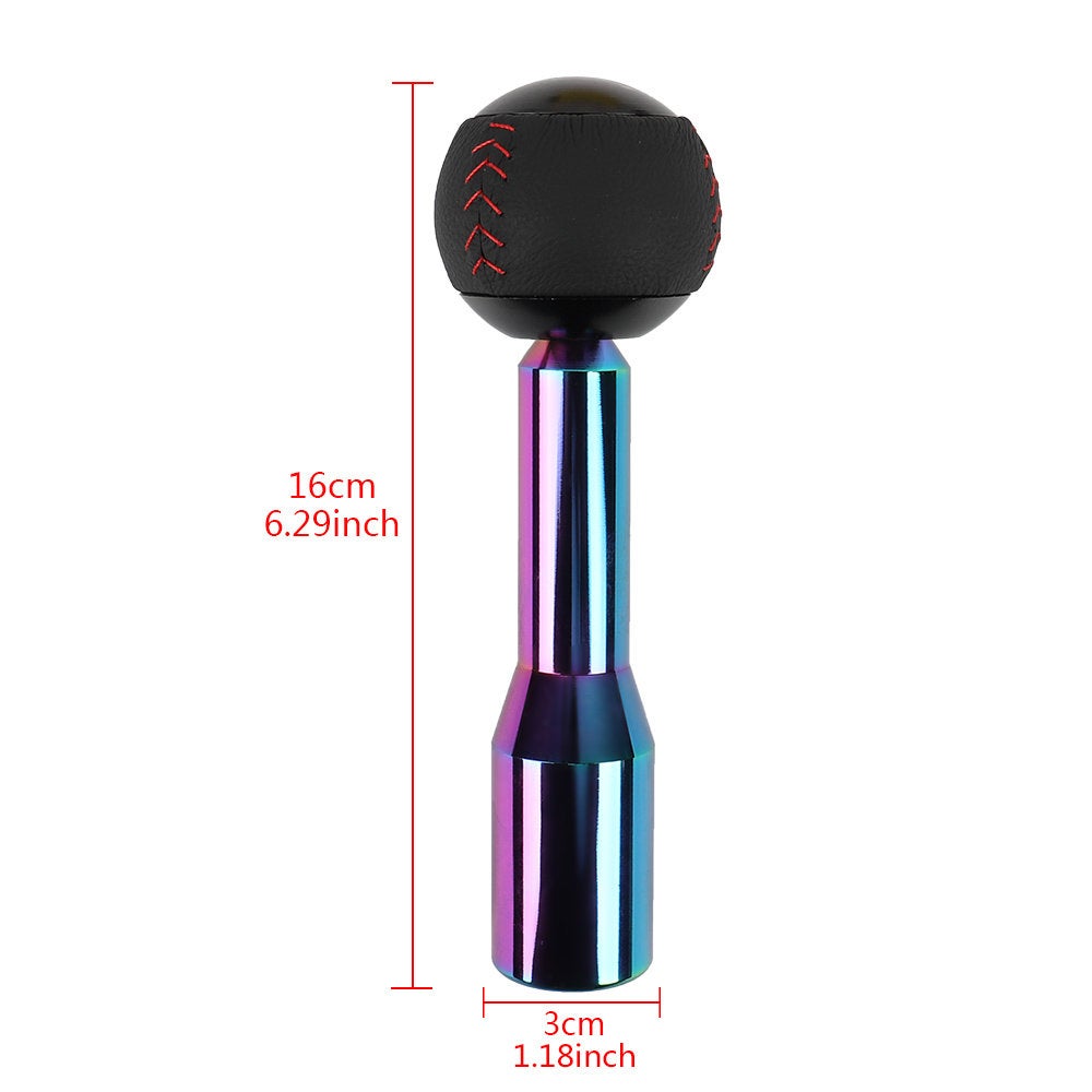 Brand New Universal Mugen Black Leather Ball Manual Gear Stick Shift Knob Lever Shifter Long