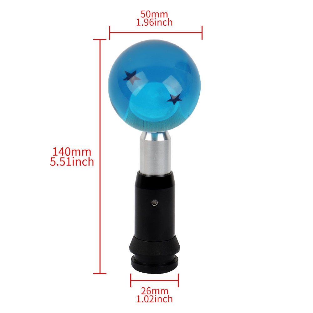 Brand New 2 Star Blue Dragon ball Z Custom 54mm Shift Knob Automatic Transmission Car Racing Gear Shifter