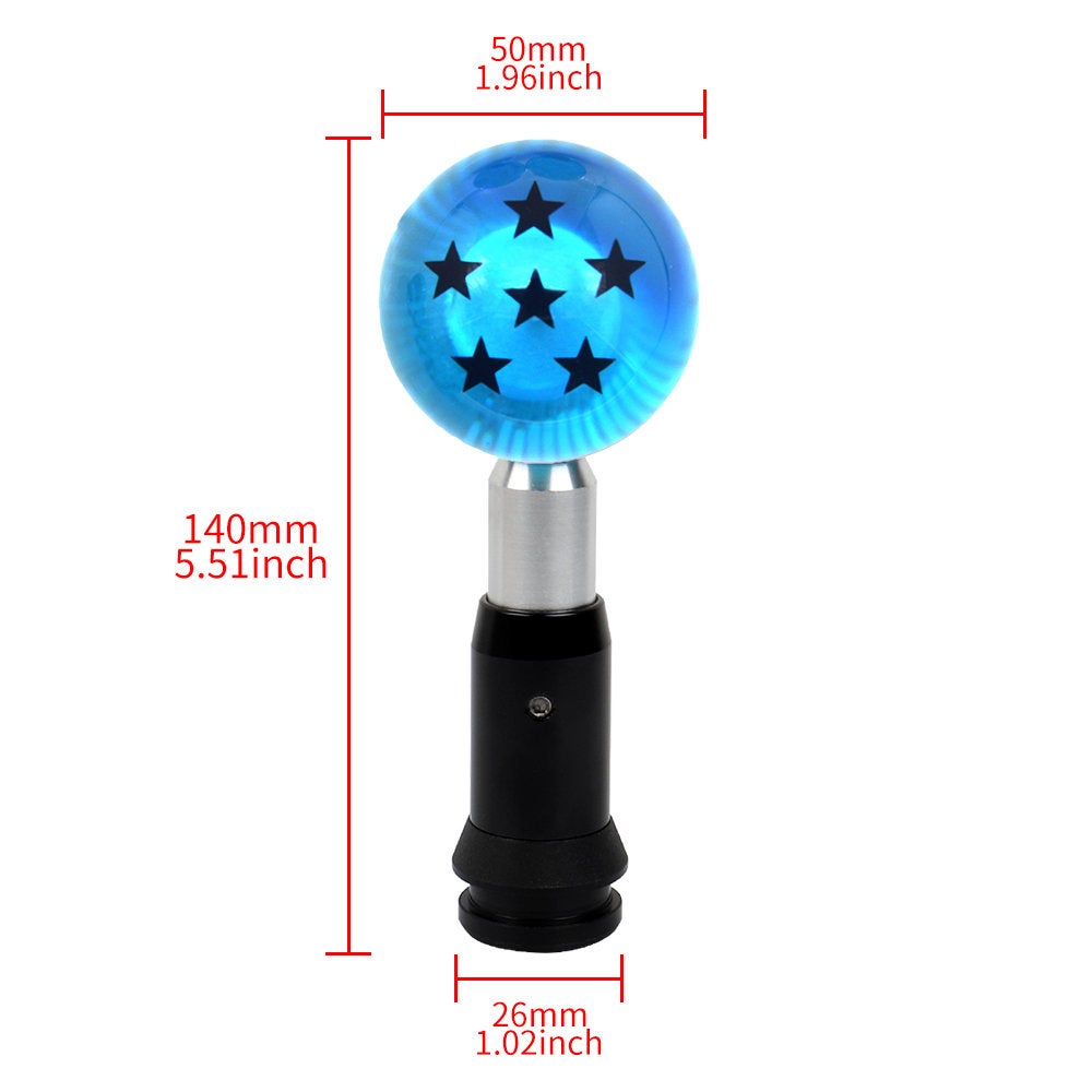 Brand New 6 Star Blue Dragon ball Z Custom 54mm Shift Knob Automatic Transmission Car Racing Gear Shifter