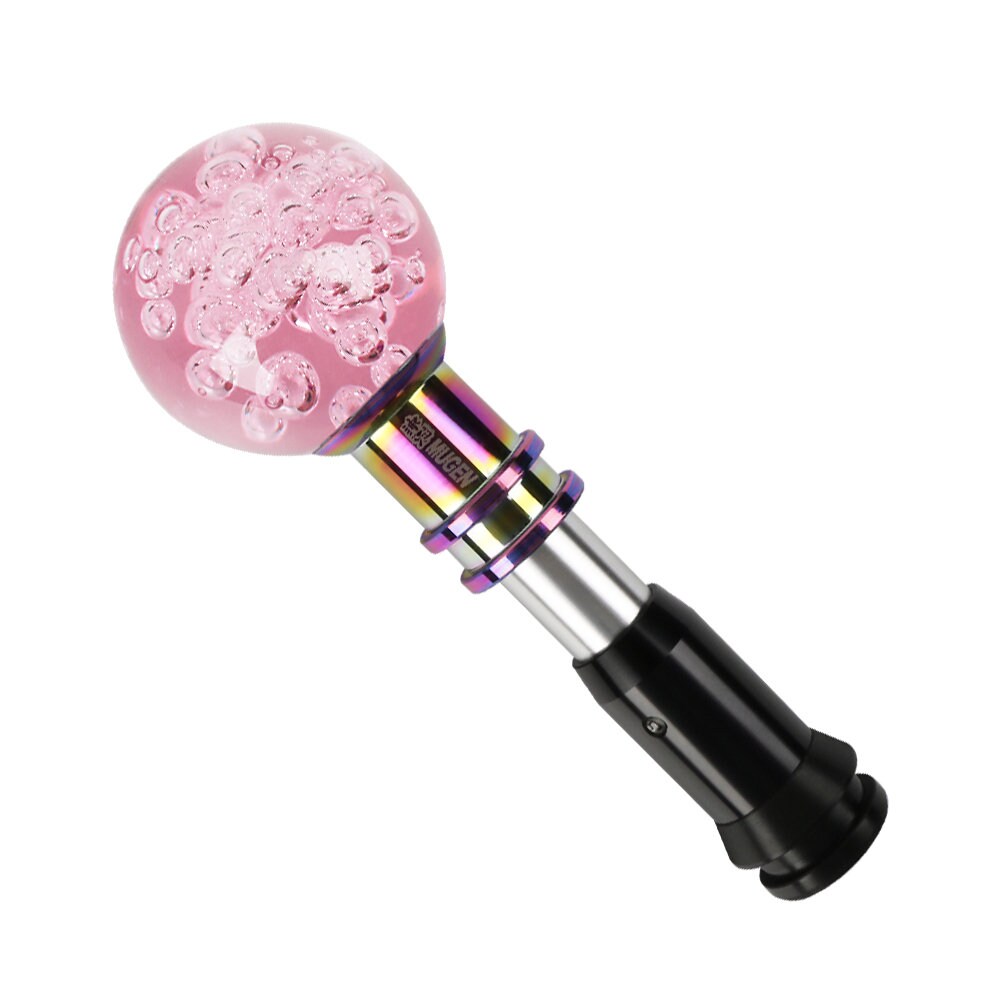 Brand New Universal Jdm Mugen Round Ball Crystal Bubble Pink Automatic Car Racing Gear Shift Knob Shifter M12 M10 M8