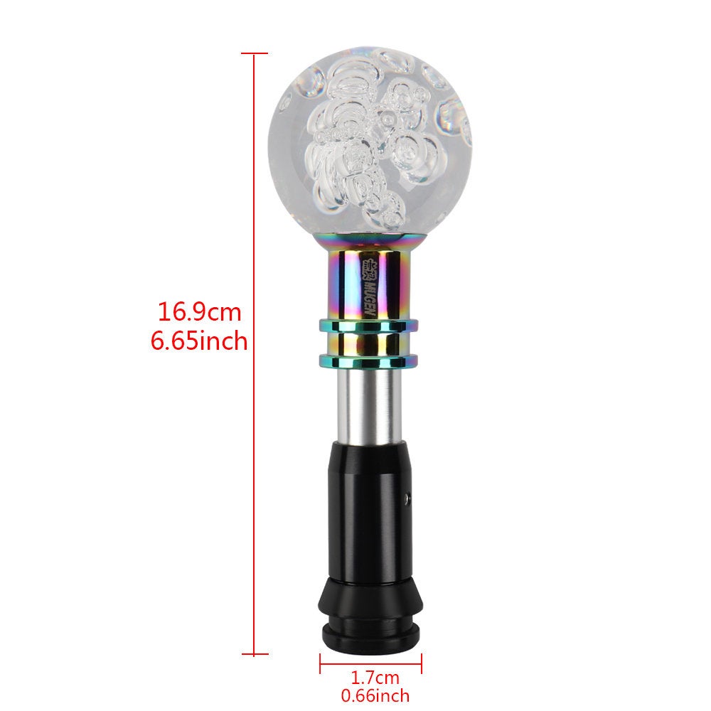 Brand New Universal Jdm Mugen Round Ball Clear Crystal Bubble Automatic Car Racing Gear Shift Knob Shifter M12 M10 M8