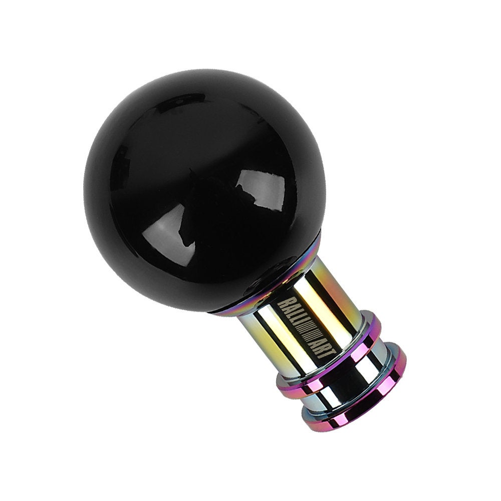 Brand New Ralliart Universal Jdm Round Ball Crystal Black Bubble Manual Car Racing Gear Shift Knob Shifter M12 M10 M8