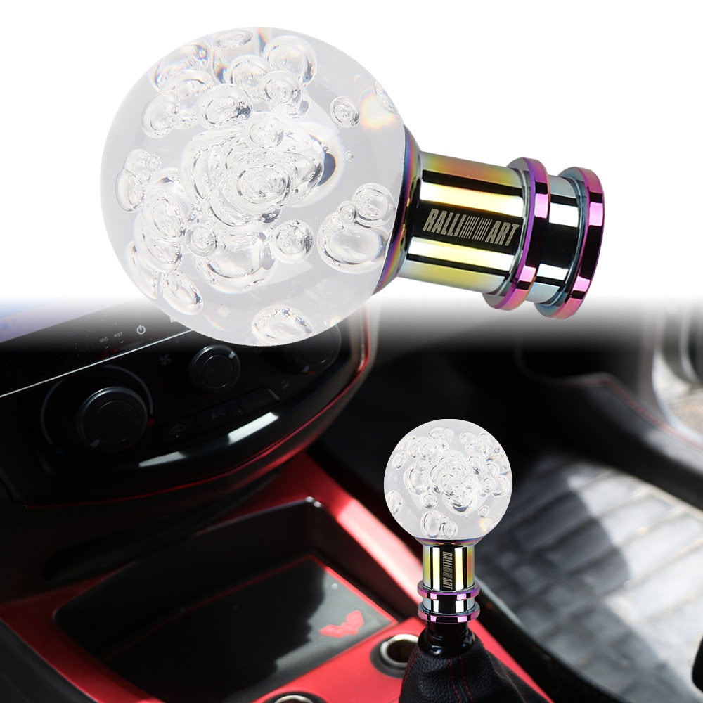 Brand New Ralliart Universal Jdm Round Ball Crystal Clear Bubble Manual Car Racing Gear Shift Knob Shifter M12 M10 M8