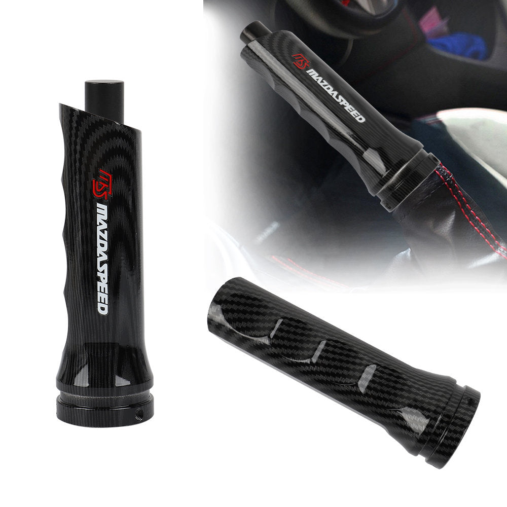 Brand New 1PCS Mazdaspeed Carbon Fiber Look Style Car Handle Hand Brake Sleeve Universal Fitment Cover