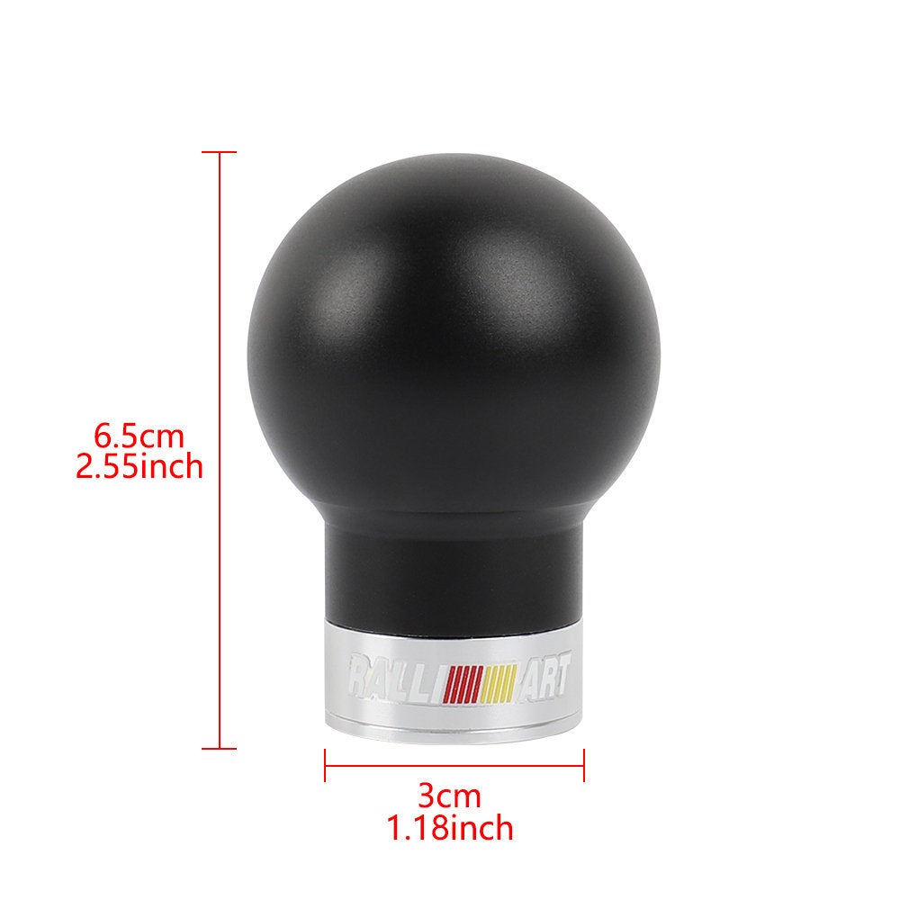 Brand New Universal Black Round Aluminum Ralliart Racing Club Style Gear Shift Knob