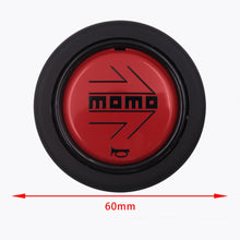 Load image into Gallery viewer, Brand New Universal Momo Car Horn Button Black/Red Steering Wheel Center Cap W/Packaging