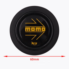 Load image into Gallery viewer, Brand New Universal Momo Car Horn Button Black/Yellow Steering Wheel Center Cap W/Packaging