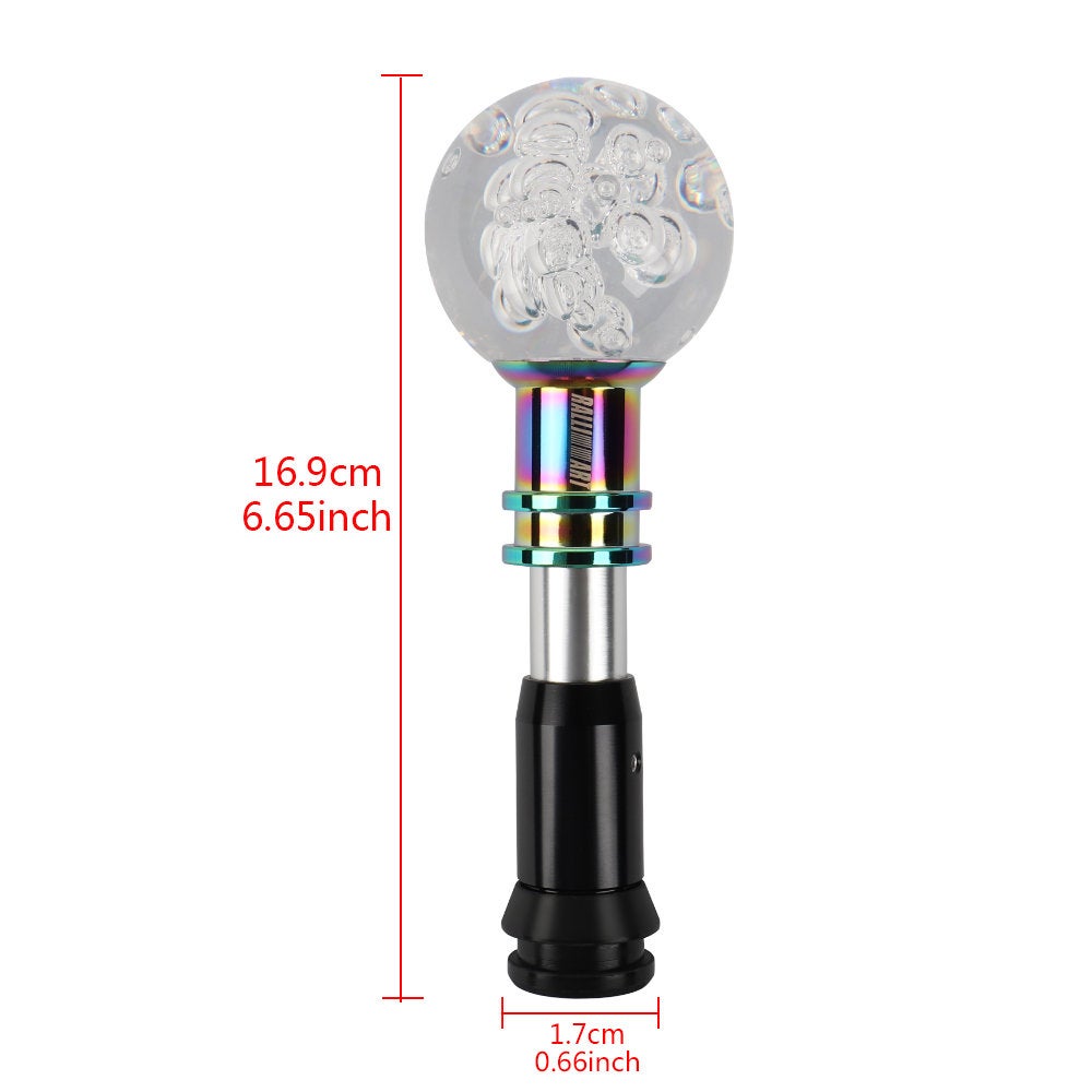 Brand New Universal Jdm Ralliart Round Ball Clear Crystal Bubble Automatic Car Racing Gear Shift Knob Shifter M12 M10 M8