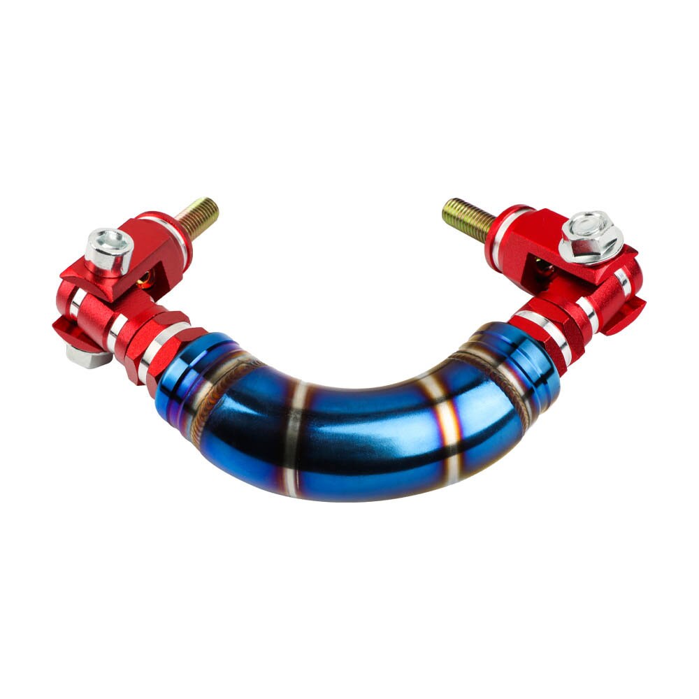 Brand New 2PCS Universal JDM Titanium Blue / Red Car Aluminum Roll Bar Grab Support Car Interior Grip Roof Handle