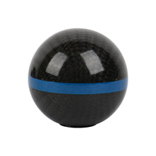 Load image into Gallery viewer, Brand New Universal Real Carbon Fiber Ball Manual MT Gear Shift Shifter Knob W/Blue Stripe