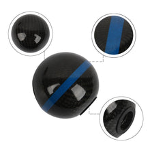 Load image into Gallery viewer, Brand New Universal Real Carbon Fiber Ball Manual MT Gear Shift Shifter Knob W/Blue Stripe