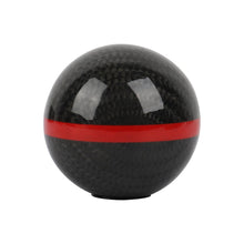 Load image into Gallery viewer, Brand New Universal Real Carbon Fiber Ball Manual MT Gear Shift Shifter Knob W/Red Stripe