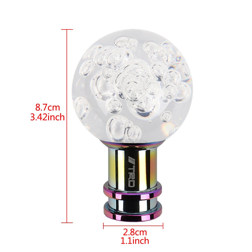 Brand New Universal Jdm Round Ball Crystal Clear Bubble Manual Car Racing Gear Shift Knob Shifter M12 M10 M8