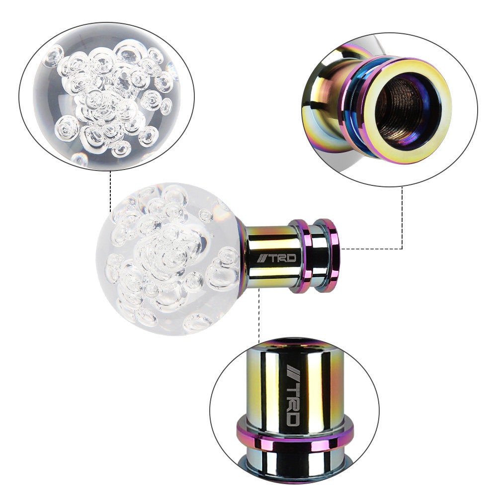 Brand New Universal Jdm Round Ball Crystal Clear Bubble Manual Car Racing Gear Shift Knob Shifter M12 M10 M8