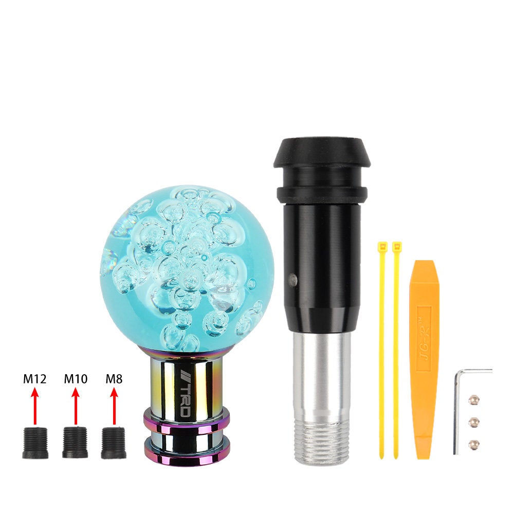 Brand New Universal Jdm TRD Round Ball Green Crystal Bubble Automatic Car Racing Gear Shift Knob Shifter M12 M10 M8