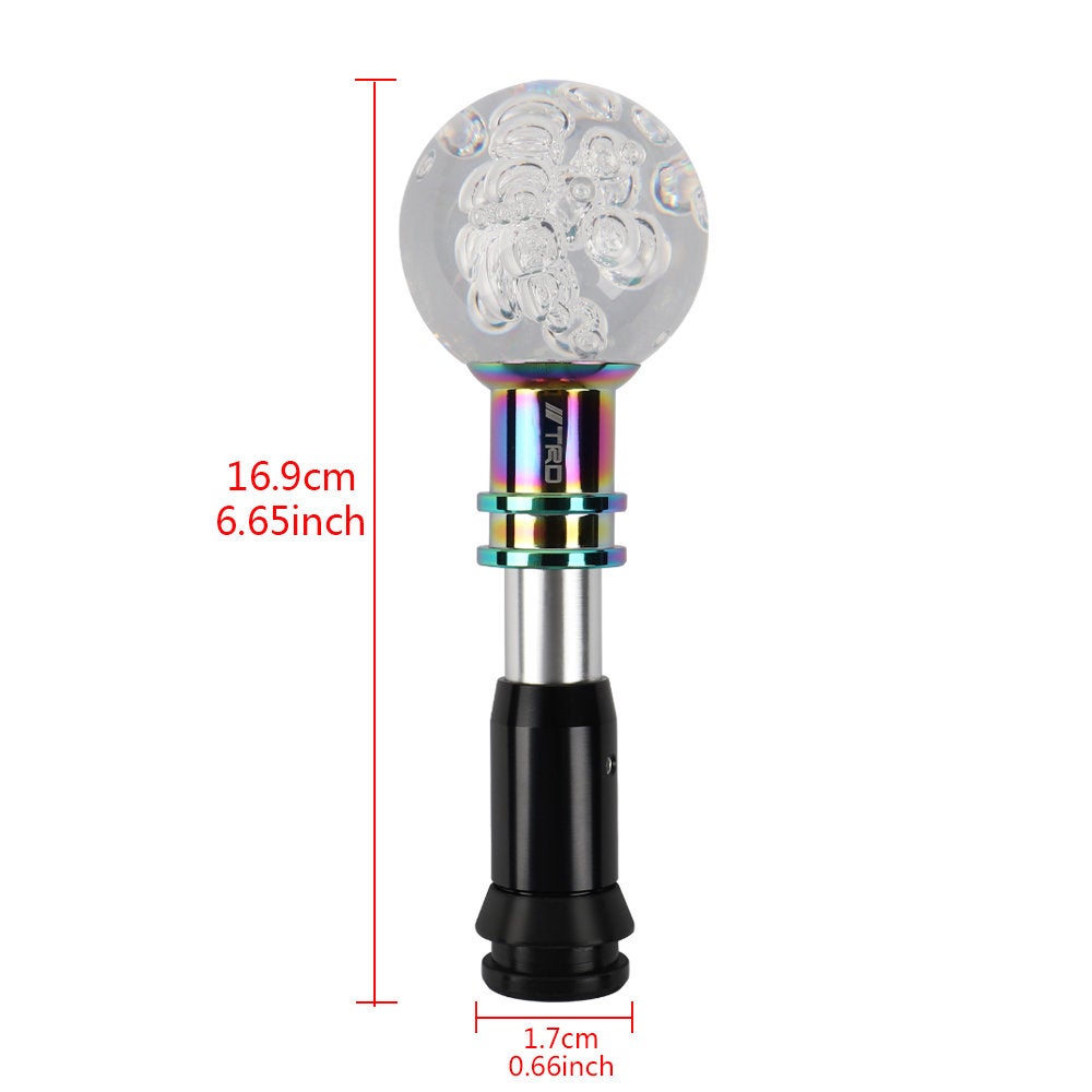 Brand New Universal Jdm TRD Round Ball Clear Bubble Crystal Automatic Car Racing Gear Shift Knob Shifter M12 M10 M8