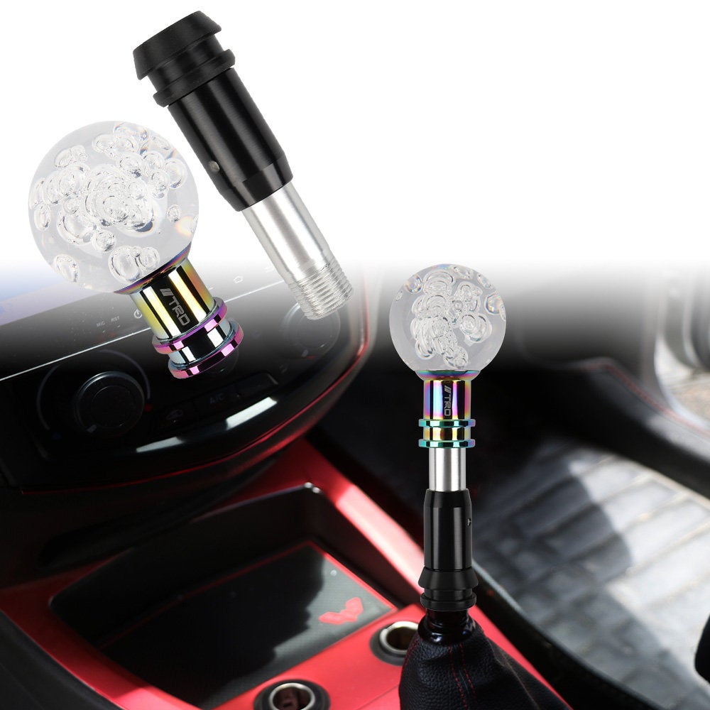 Brand New Universal Jdm TRD Round Ball Clear Bubble Crystal Automatic Car Racing Gear Shift Knob Shifter M12 M10 M8